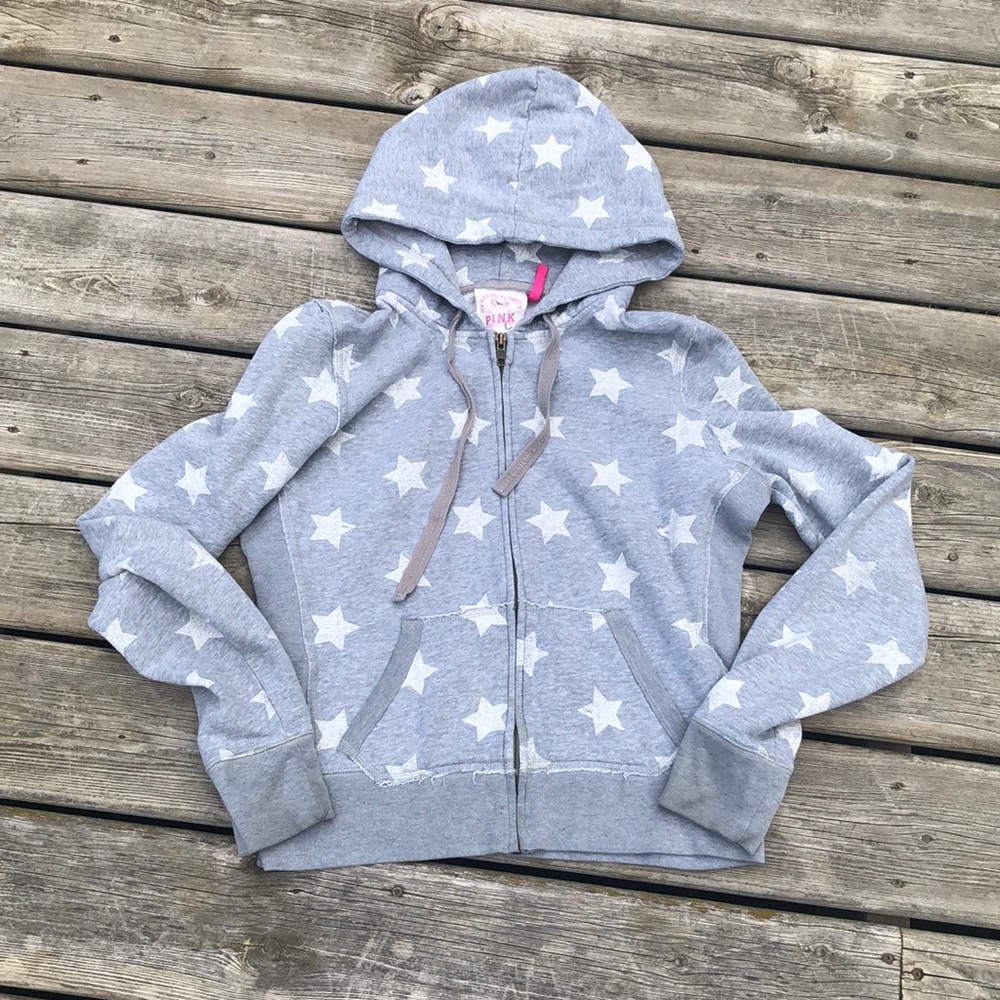 PINK Victoria's Secret Gray Star Hoodie